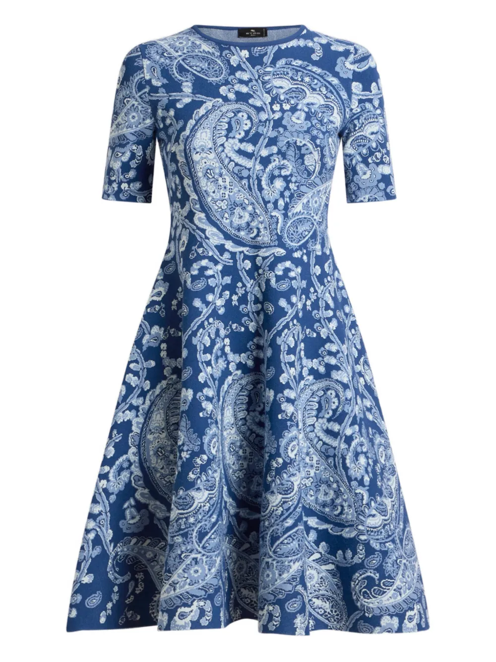 ETRO jacquard floral paisley mini dress - Blu