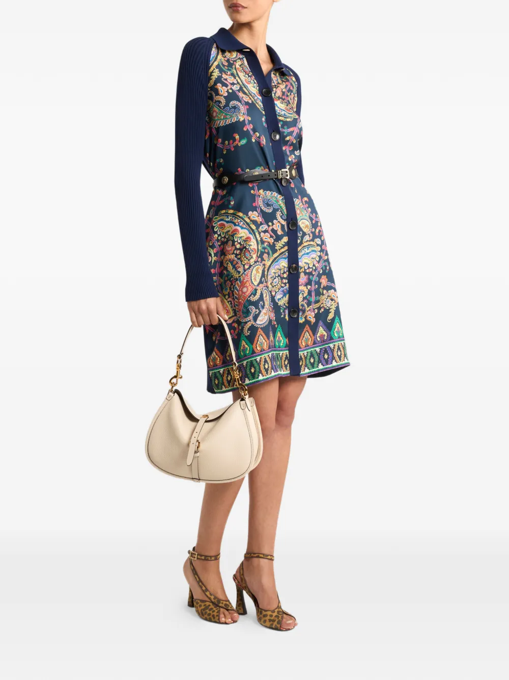  Etro Ribbed Paisley Cardigan - Blue 