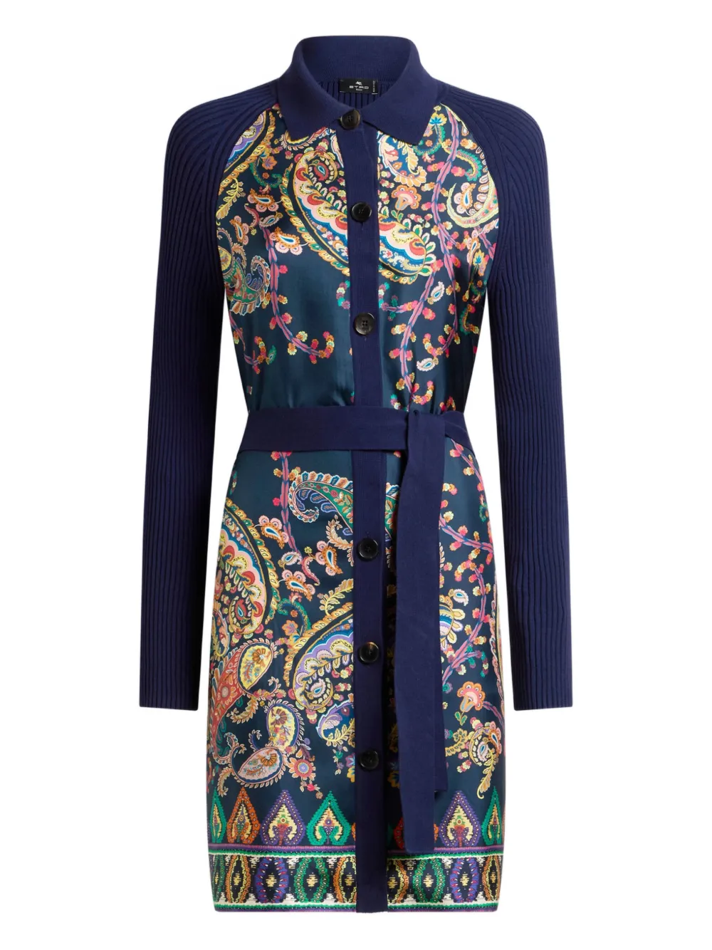 ETRO ribbed paisley cardigan - Blau