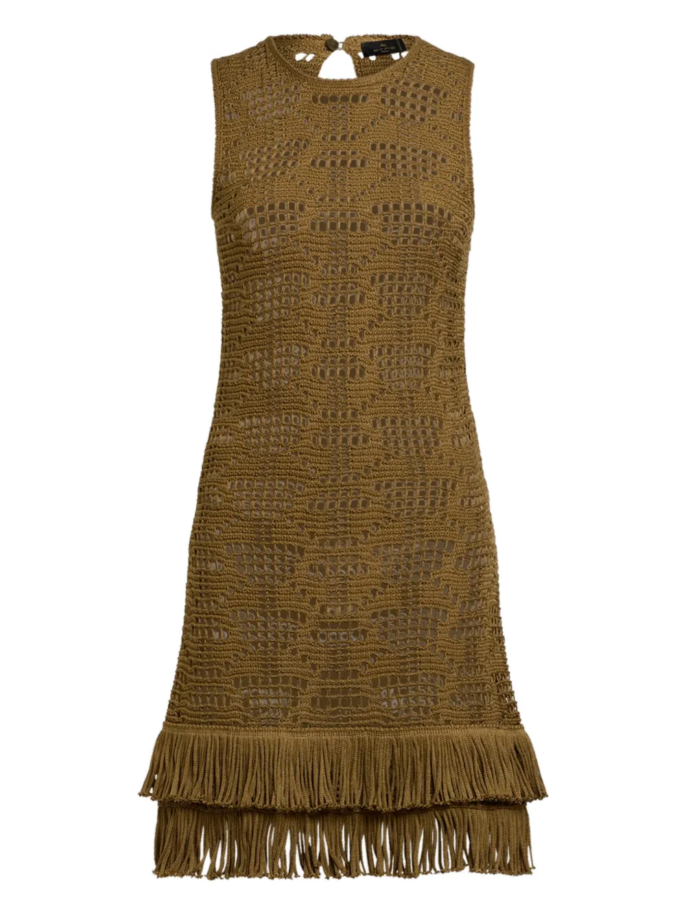 Etro Fringed Midi Dress In Green