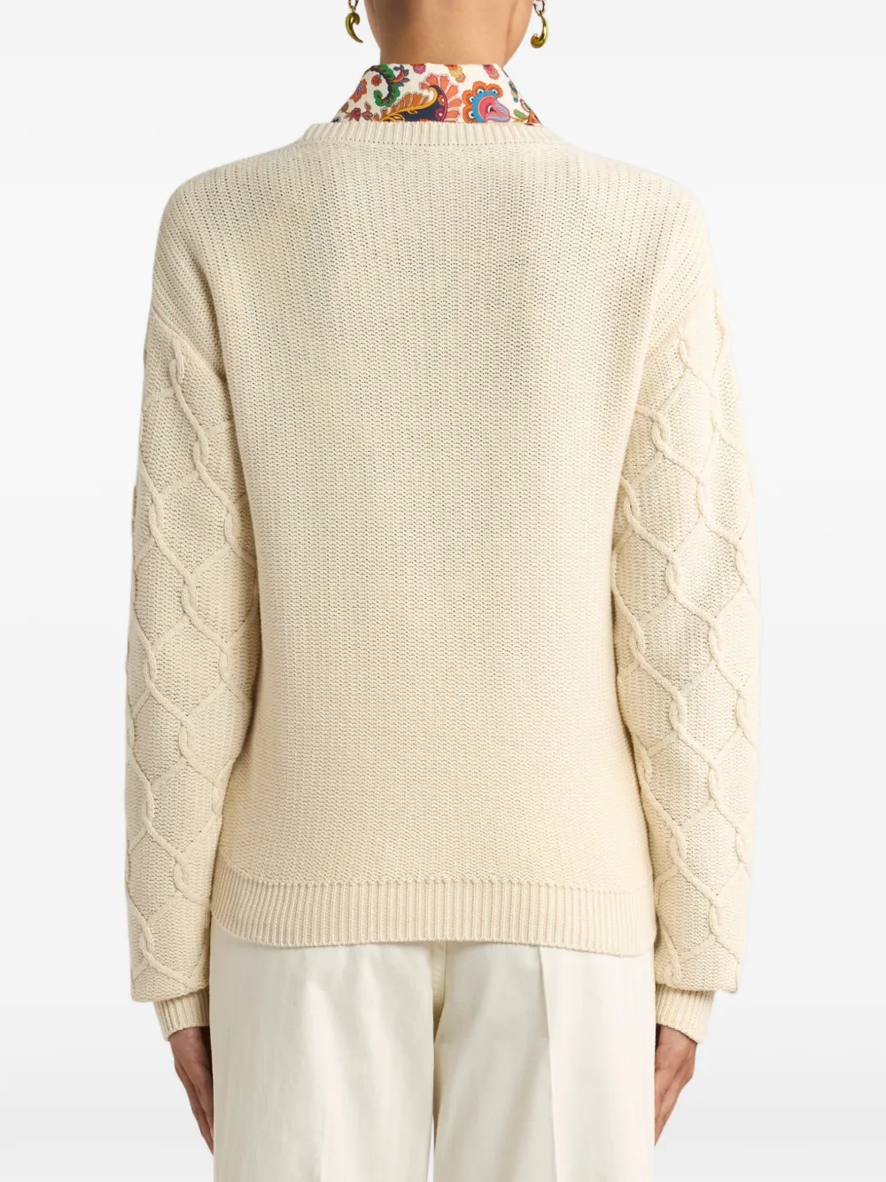 ETRO Trui met geborduurde bloemen Beige