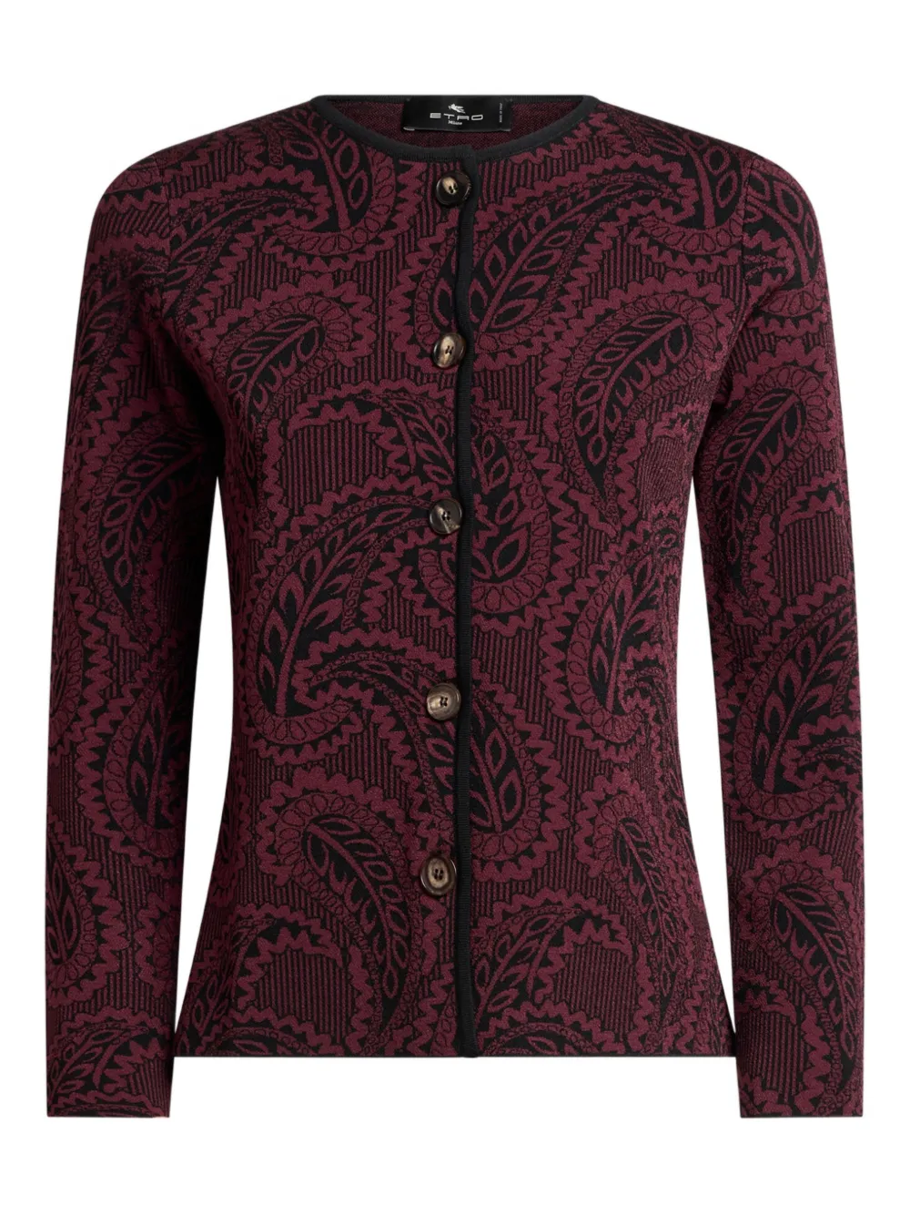 Etro Jacquard Buttoned Cardigan In Red