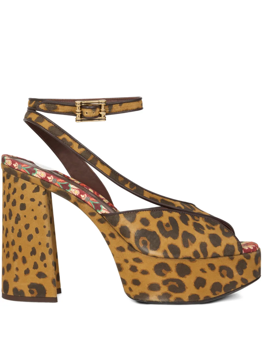 ETRO 100mm platform animal-print sandals Bruin