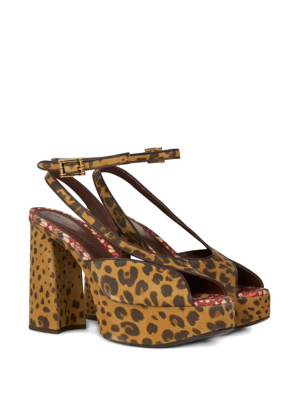 ETRO 100mm platform animal-print sandals Bruin