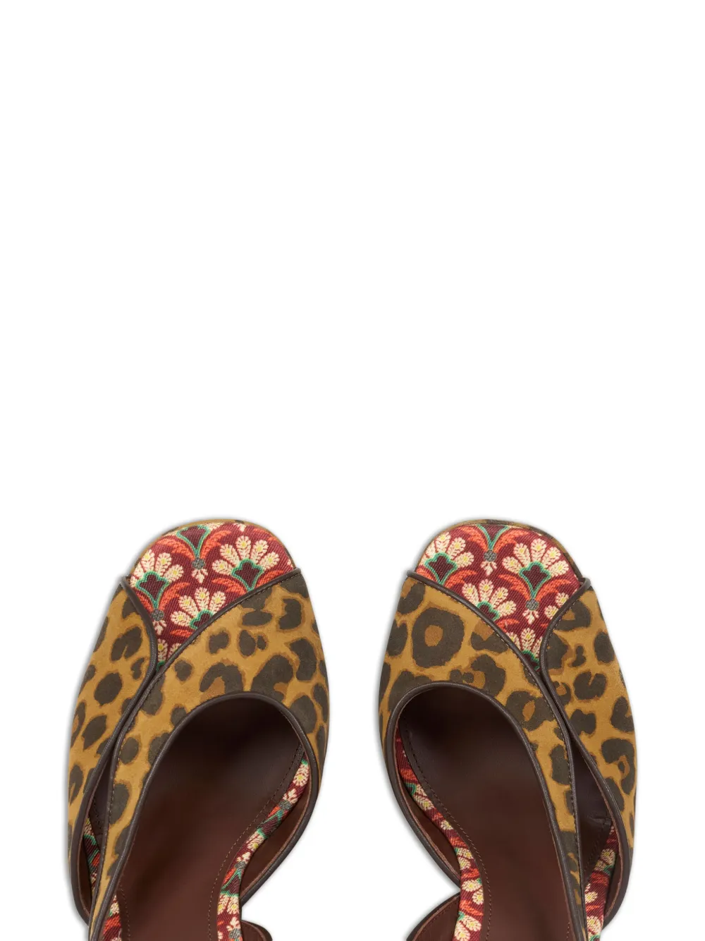 ETRO 100mm sandalen met plateauzool en dierenprint Bruin