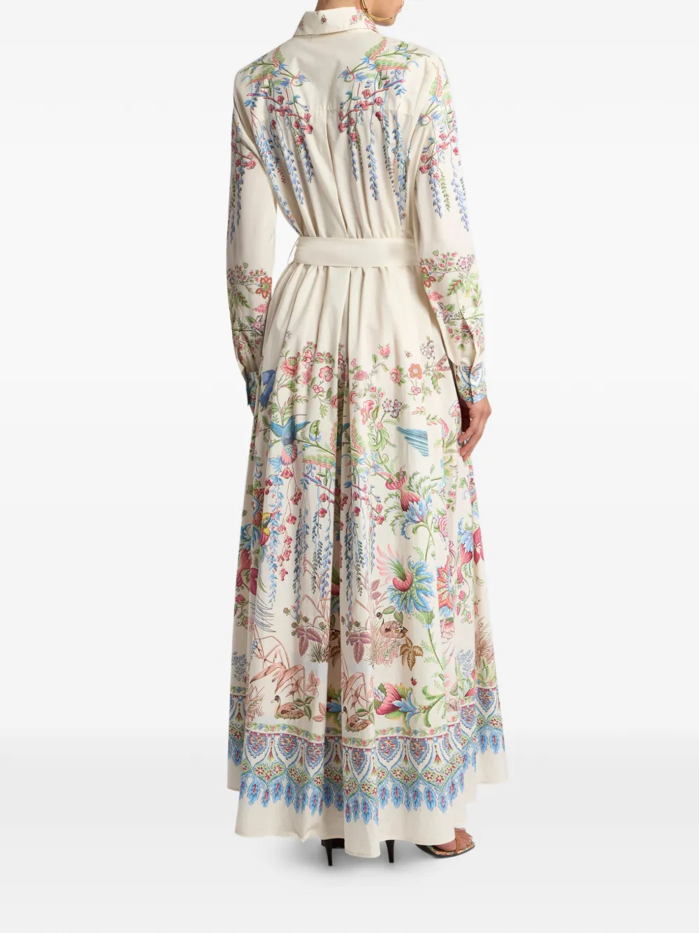 floral-print shirt dress