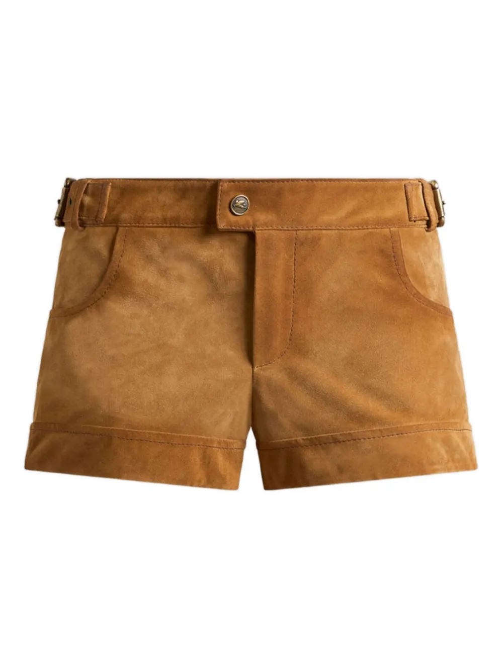 Etro Suede Shorts In Brown
