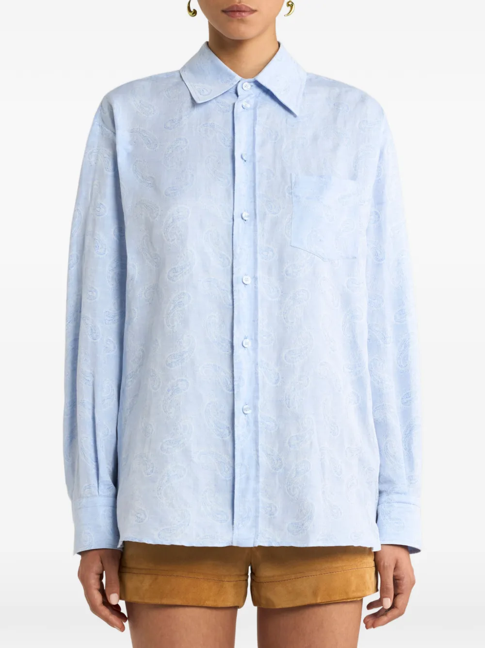 ETRO Overhemd met paisley-jacquard - Blauw