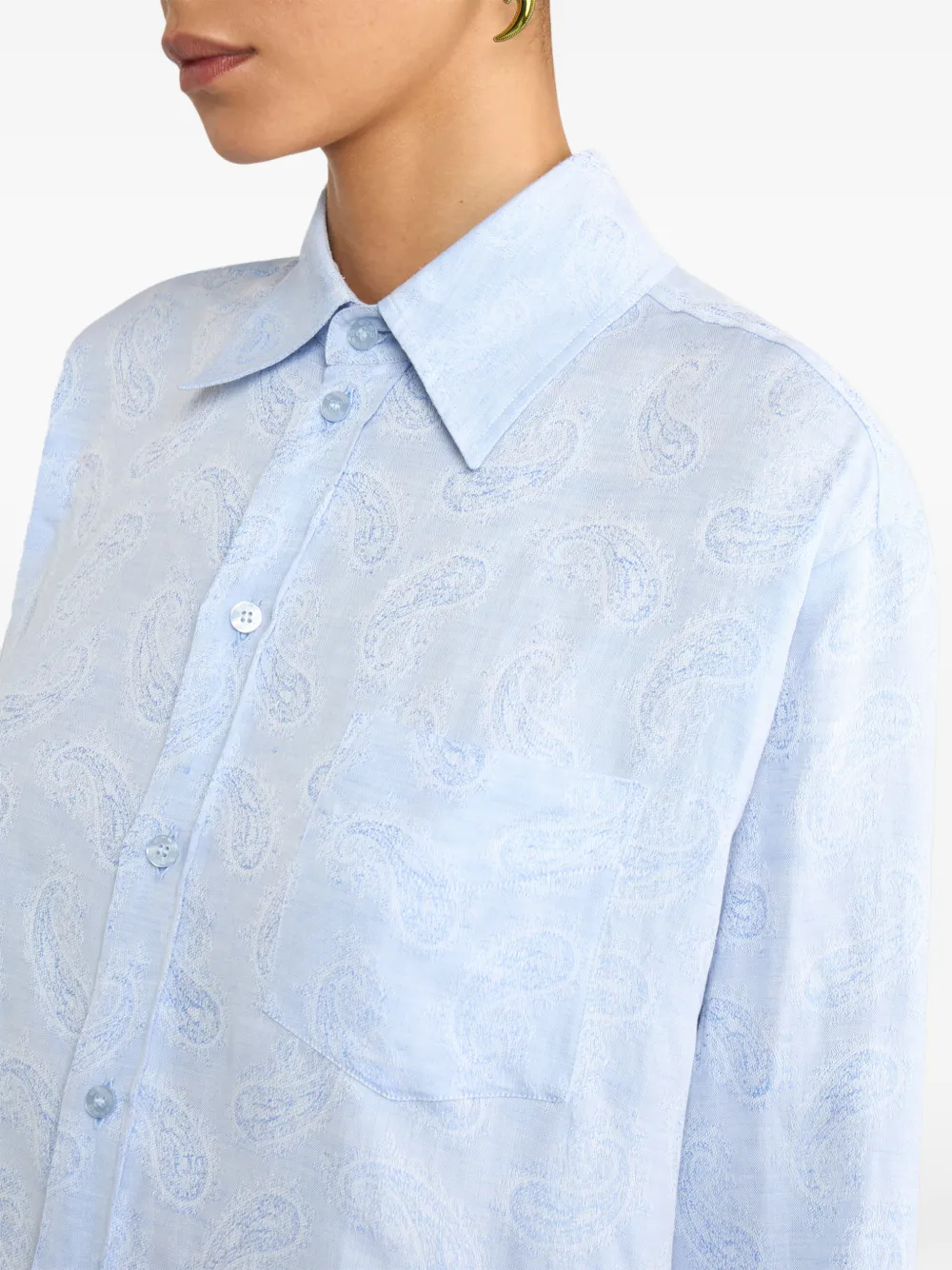 ETRO Overhemd met paisley-jacquard Blauw