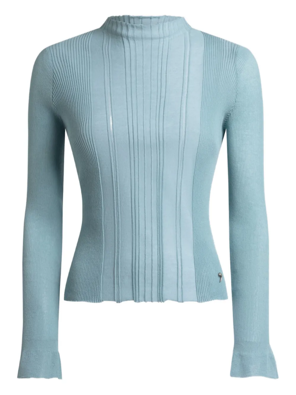 ETRO raised-collar jacquard sweater - Blu