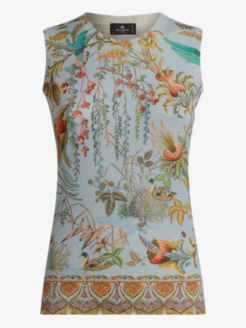 ETRO flora fauna-motif tank top