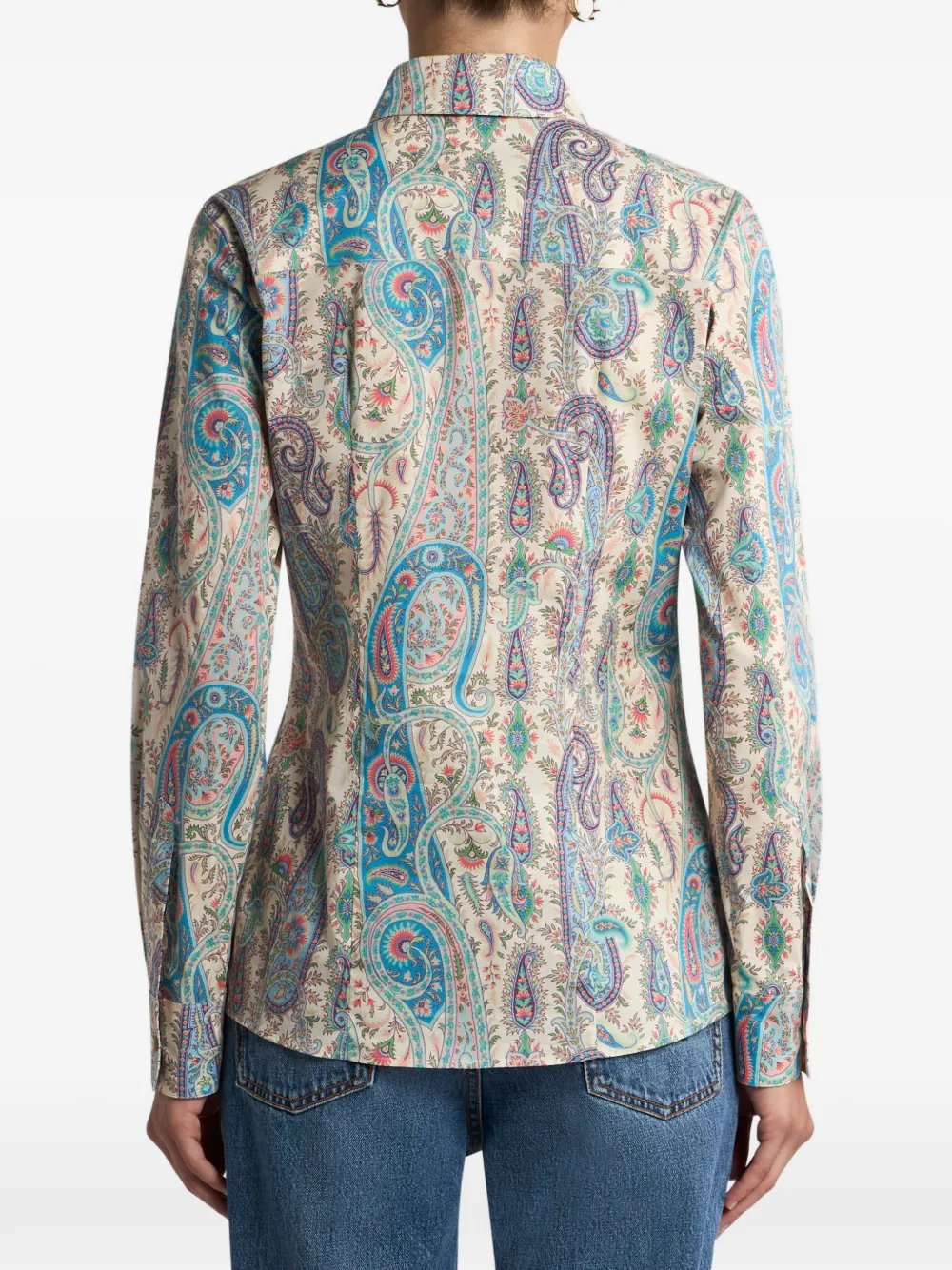 Etro Paisley-motif Cotton Shirt In Neutral