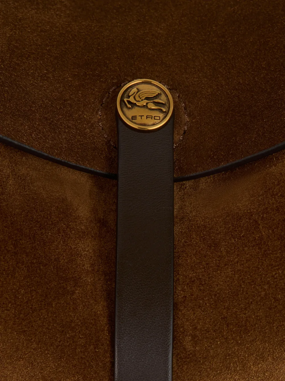 Pony floral-embroidery suede medium shoulder bag