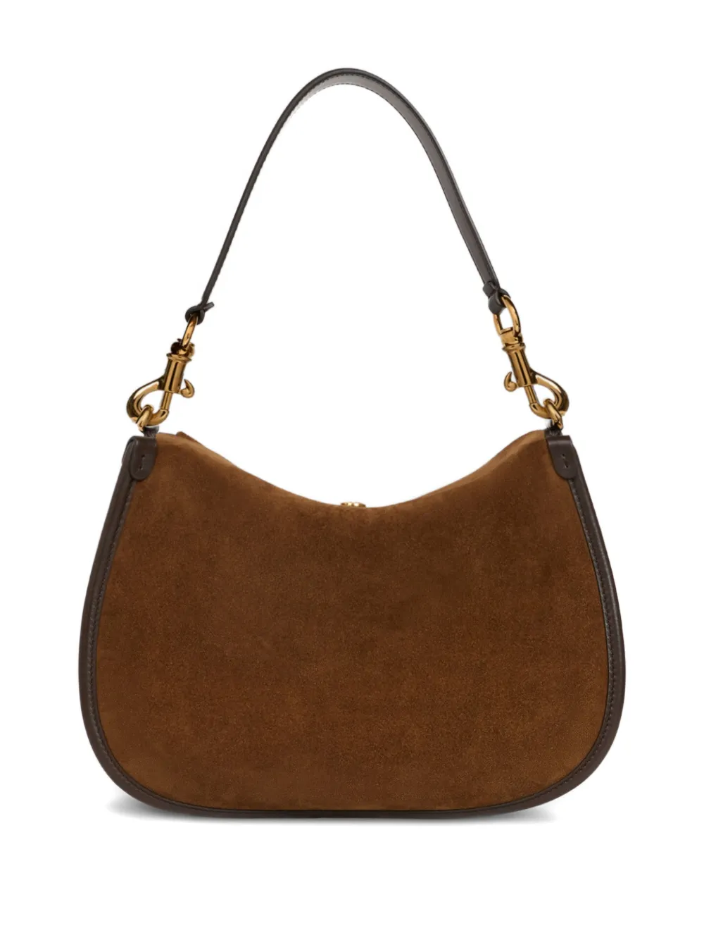 Pony floral-embroidery suede medium shoulder bag