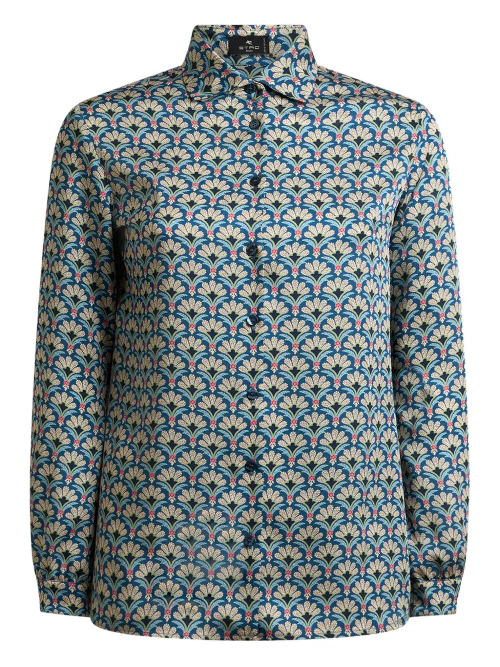 ETRO palm-motif shirt - Blu