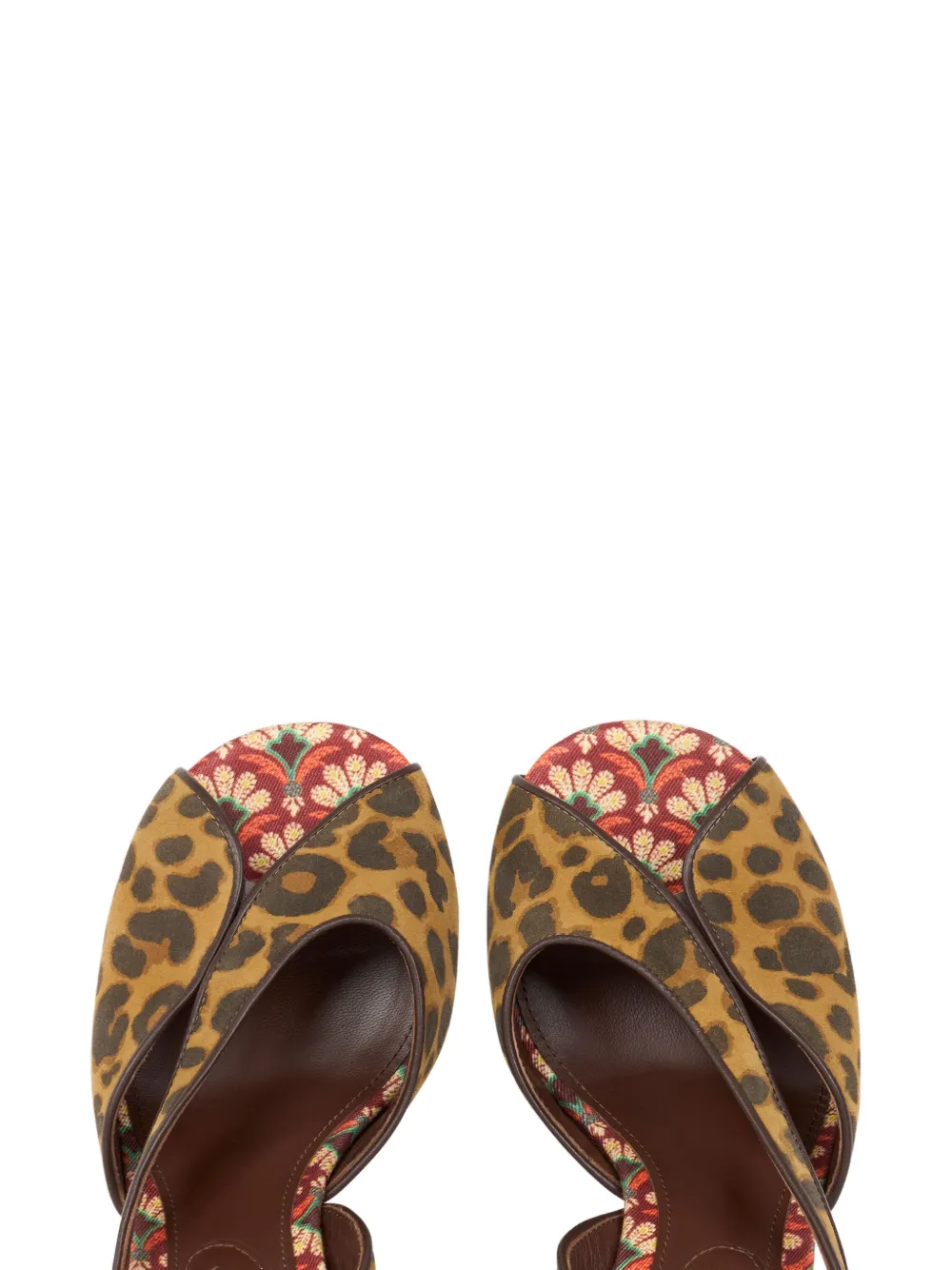 ETRO 90mm sandalen met dierenprint en hak Bruin