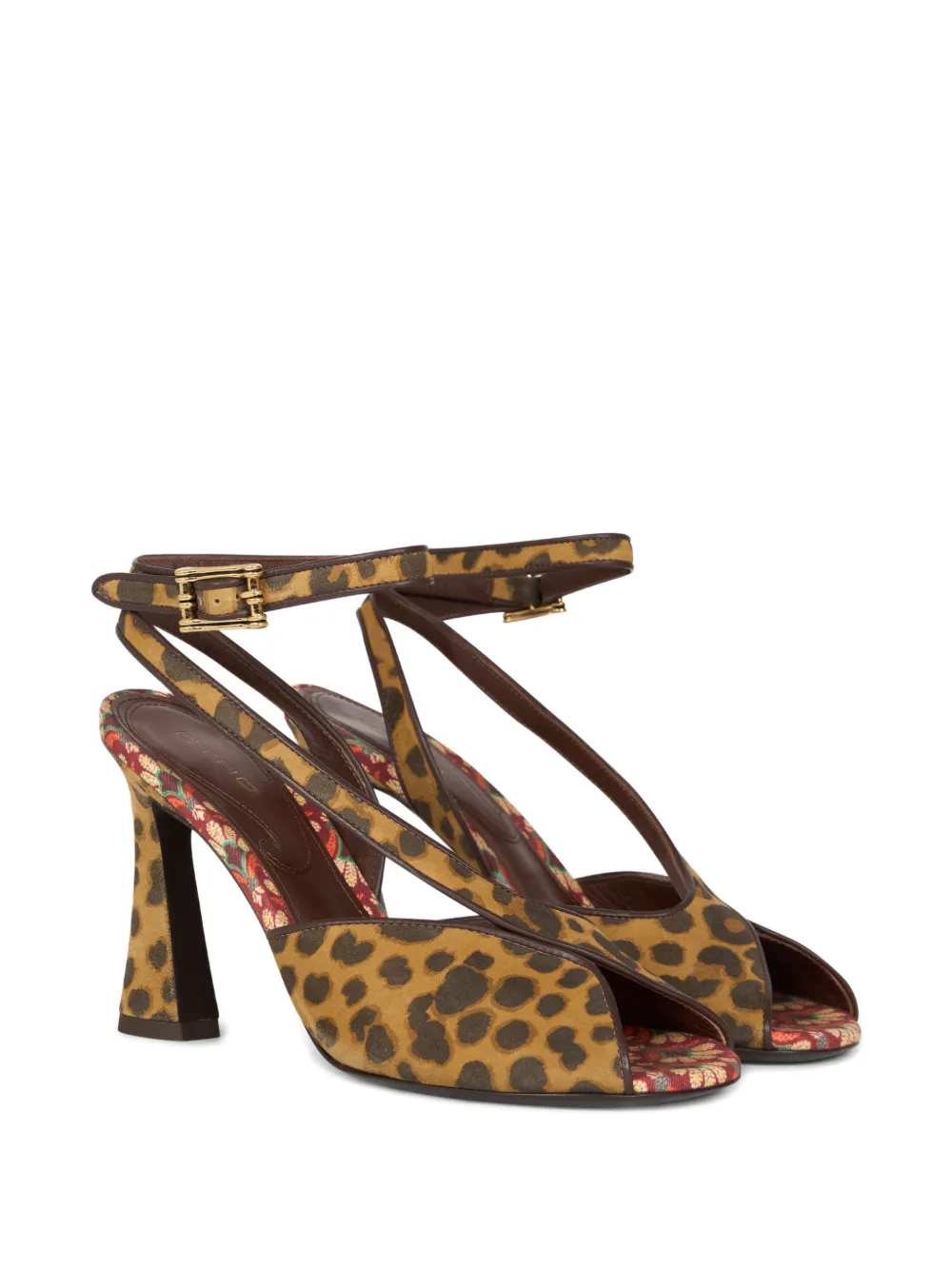 ETRO 90mm sandalen met dierenprint en hak Bruin