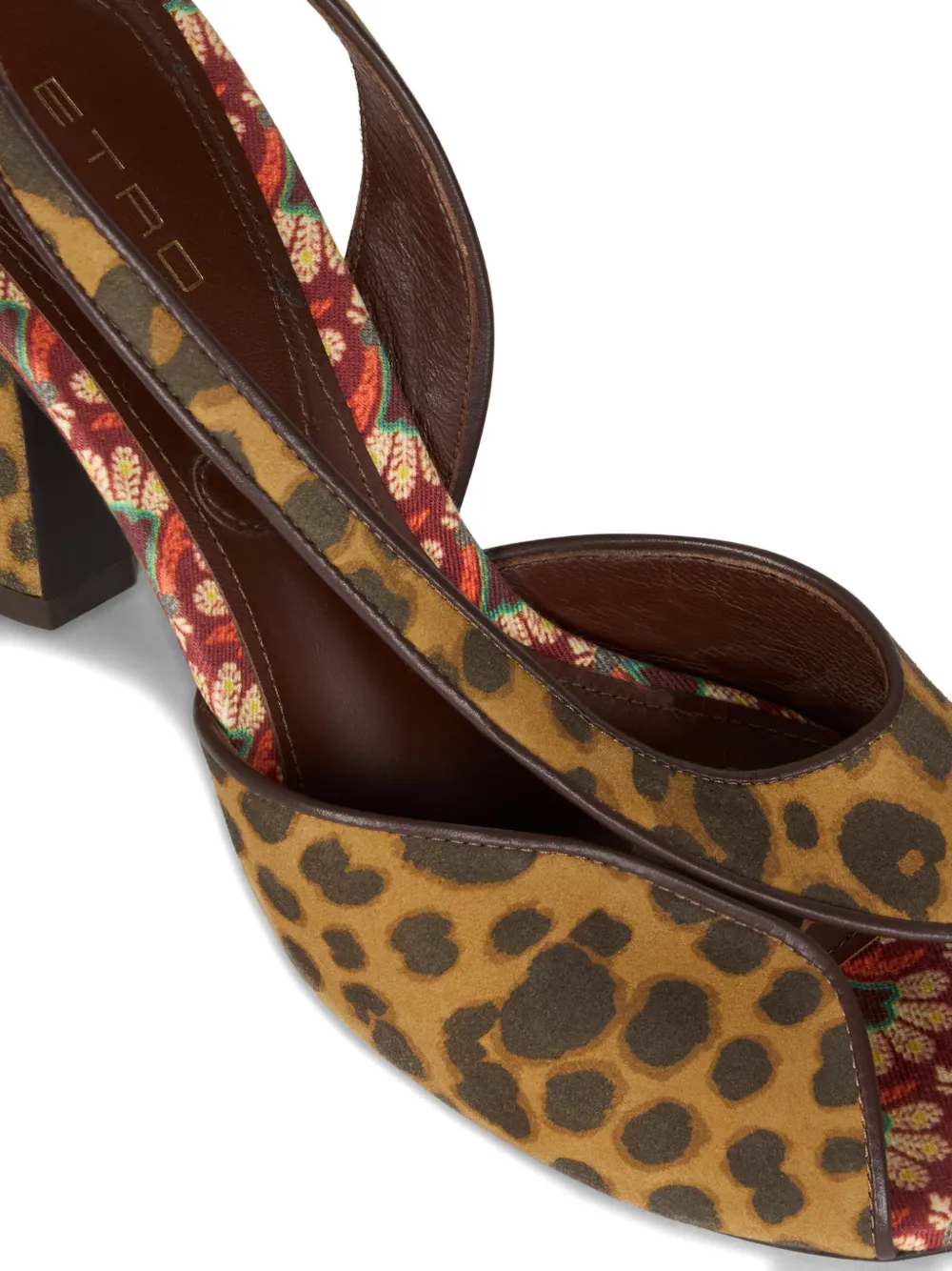 ETRO 90mm sandalen met dierenprint en hak Bruin