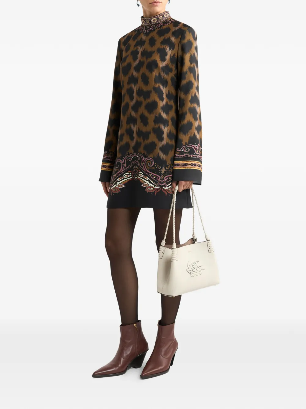 ETRO animal-print tunic dress - Bruin