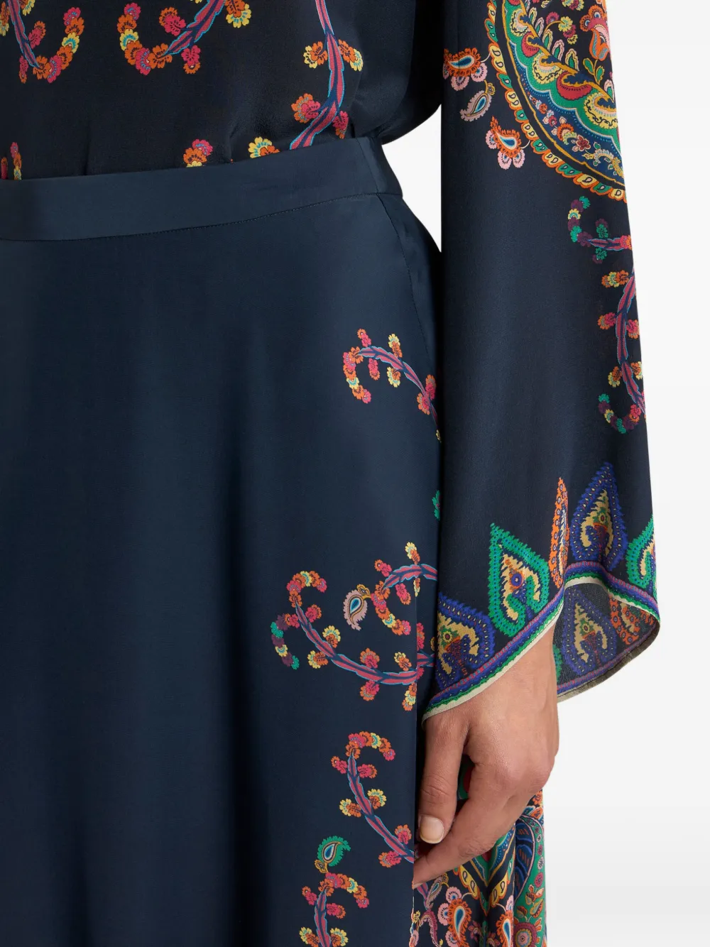 ETRO Maxi-rok met paisley-print Blauw