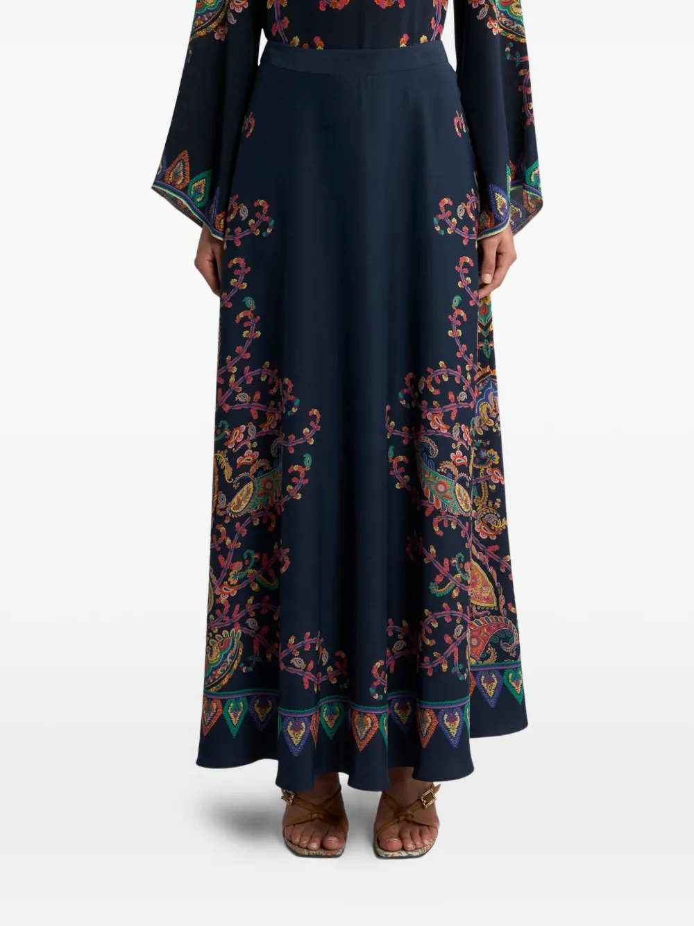 ETRO Maxi-rok met paisley-print Blauw
