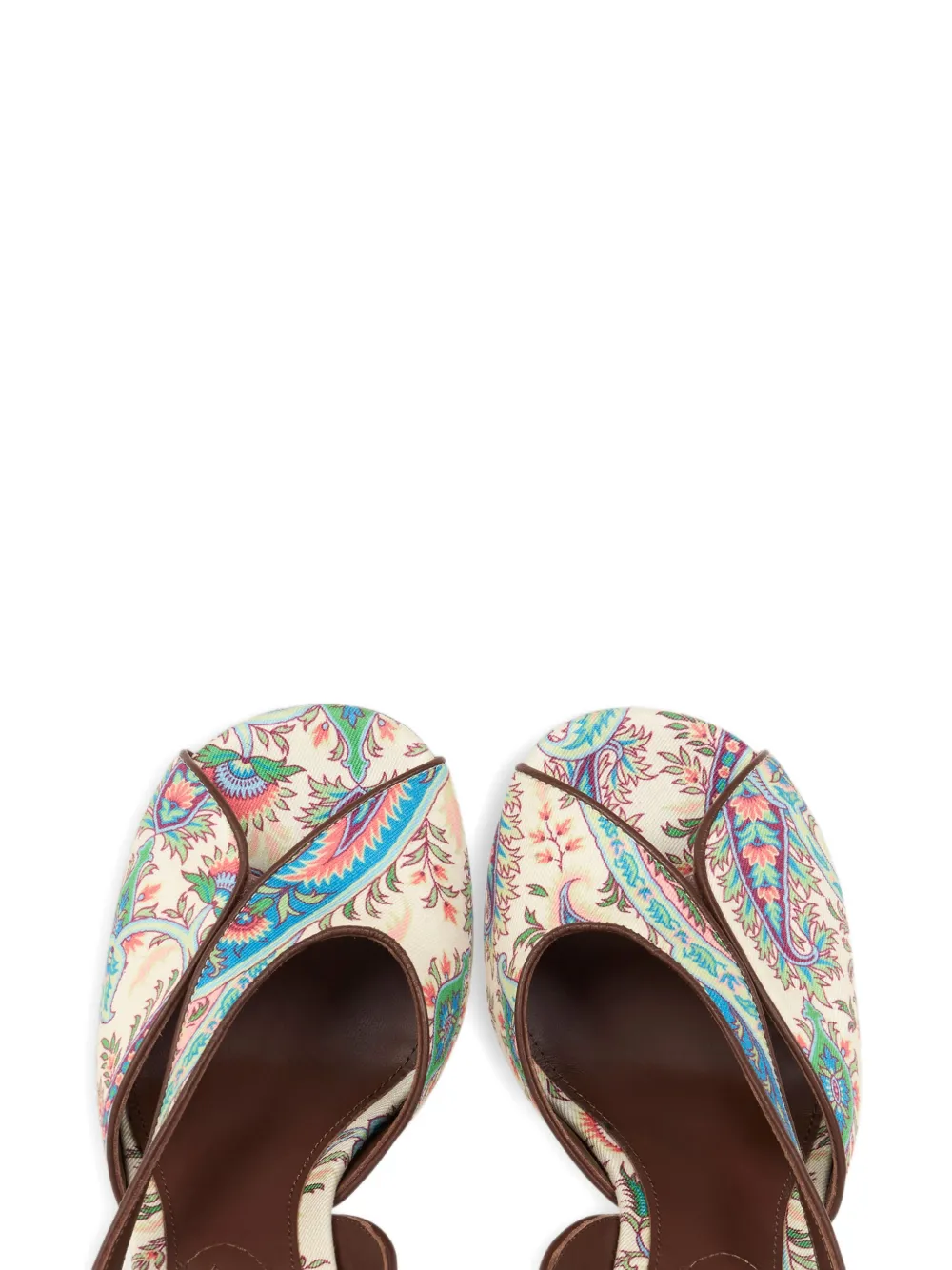 ETRO printed ankle-strap sandals Beige