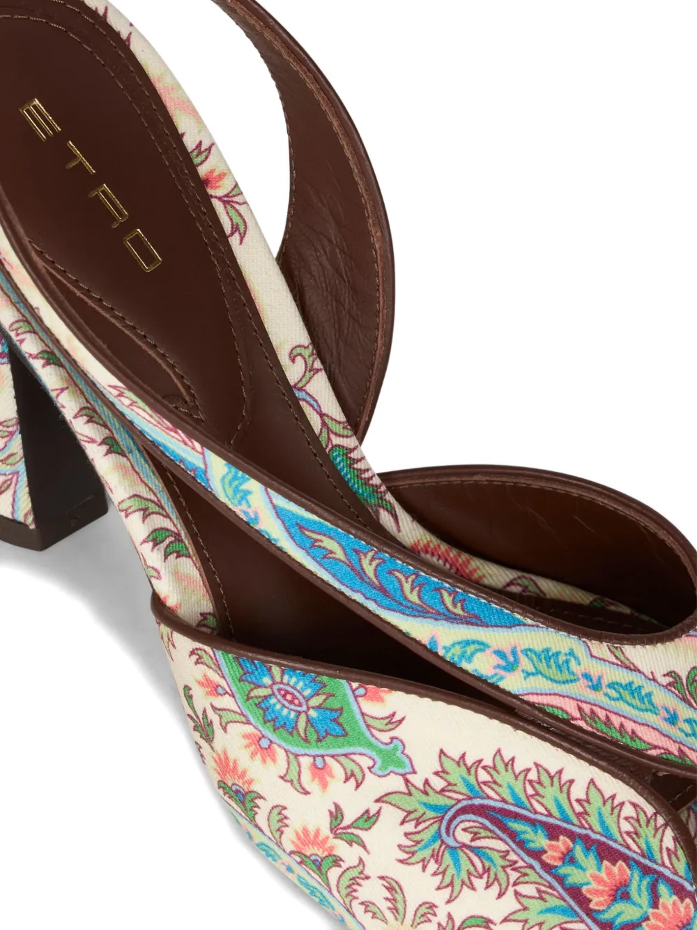 ETRO printed ankle-strap sandals Beige