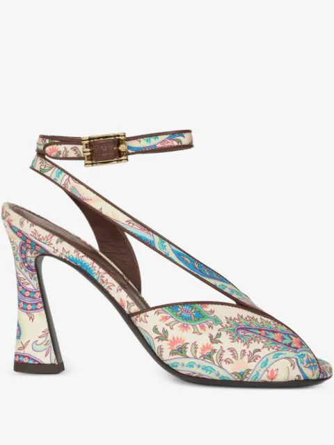 ETRO high-heeled sandals in printed cotton