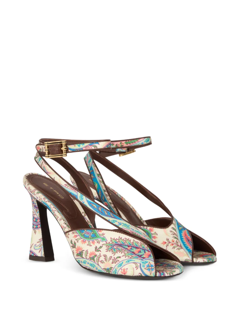 ETRO Sandalen met enkelbandje en print Beige