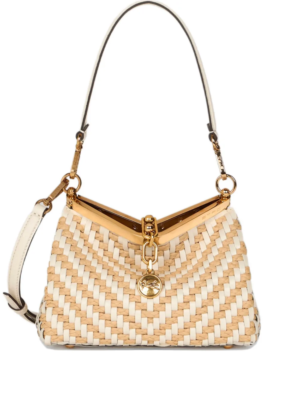 ETRO small Vela woven shoulder bag - Toni neutri