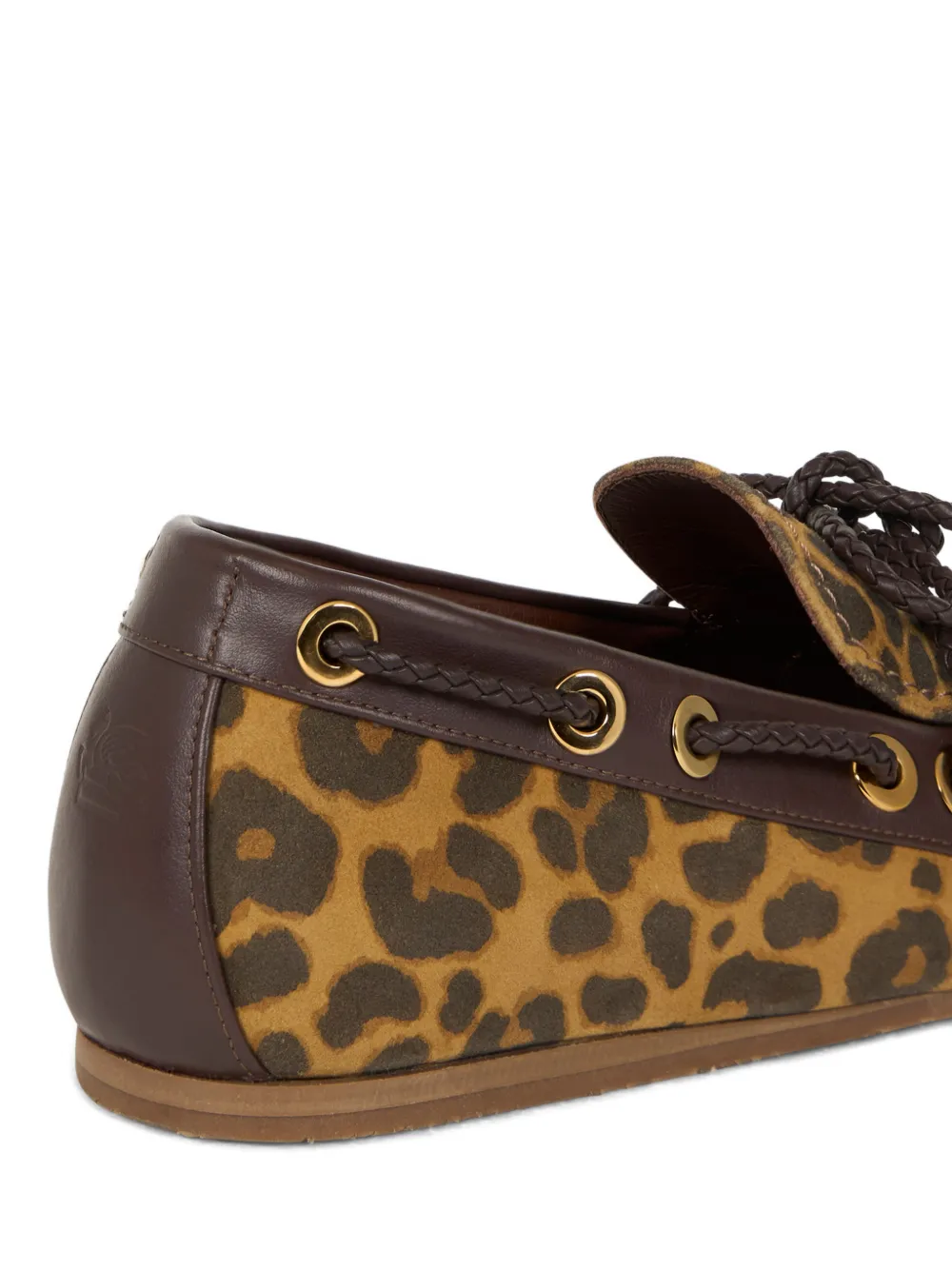 ETRO Loafers met dierenprint Bruin
