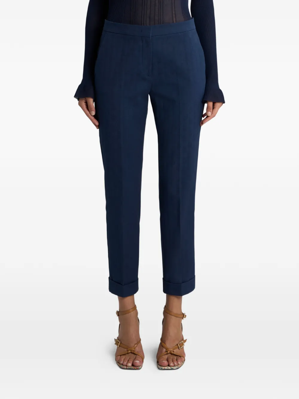 ETRO Cropped broek Blauw