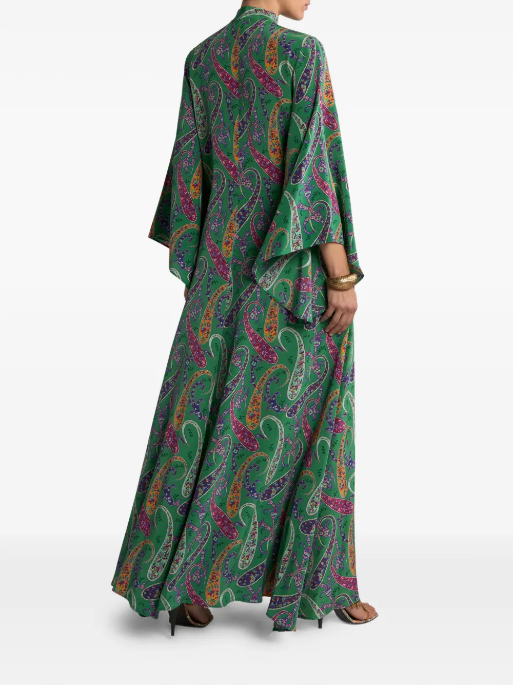 Etro Floral Paisley-motif Silk Maxi Dress In Multi