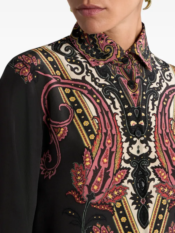 ETRO ペイズリー シルクシャツ | ブラック | FARFETCH JP