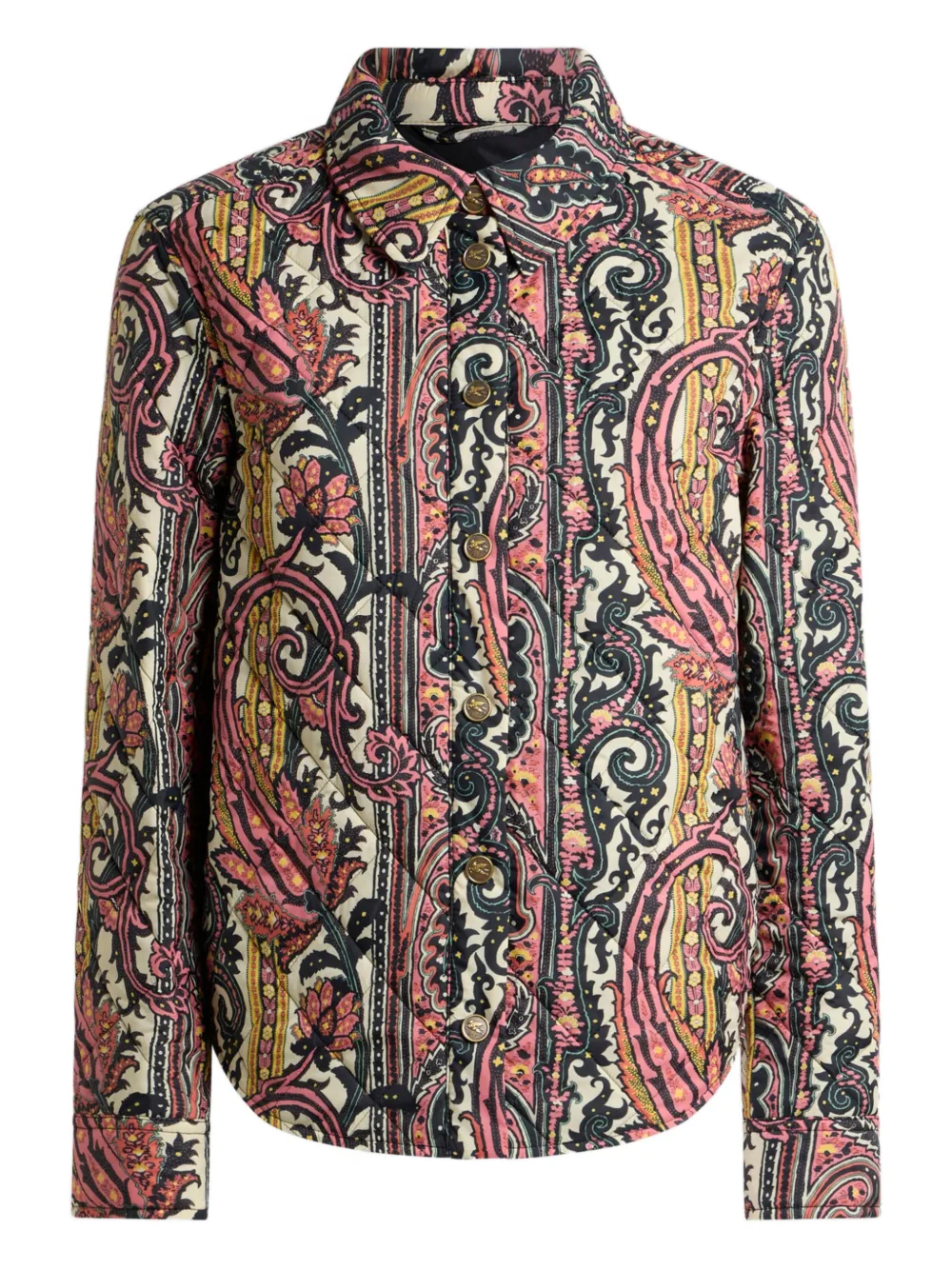 ETRO quilted paisley foliage jacket - Rosa