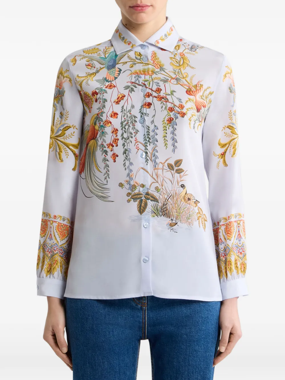 ETRO Zijden blouse met print Blauw