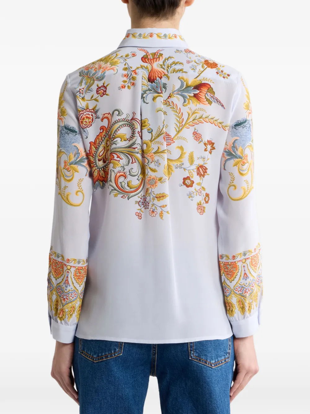 ETRO Zijden blouse met print Blauw