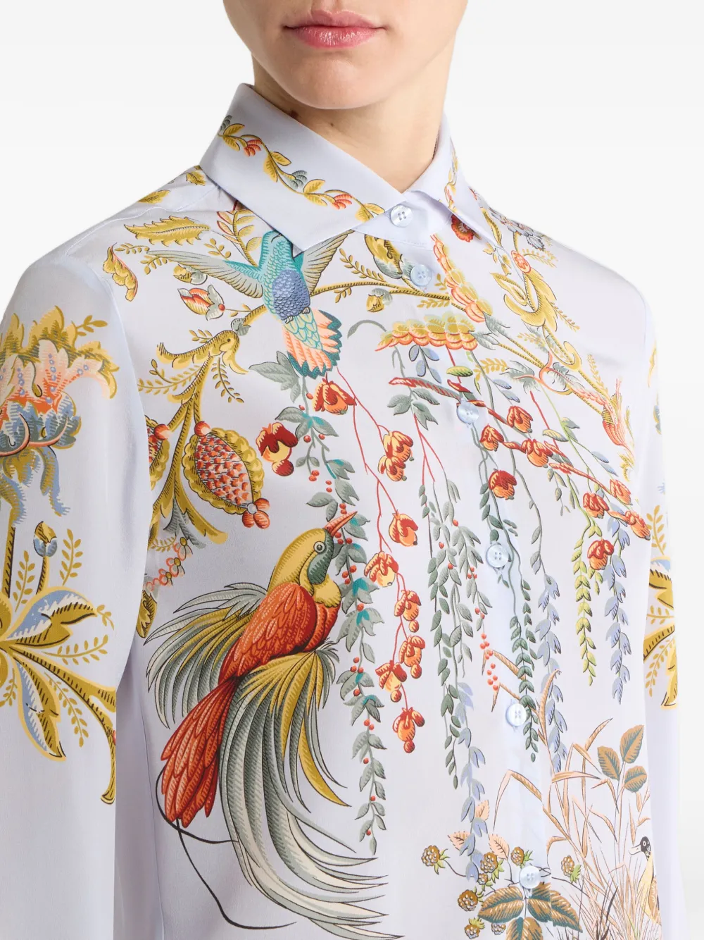ETRO Zijden blouse met print Blauw