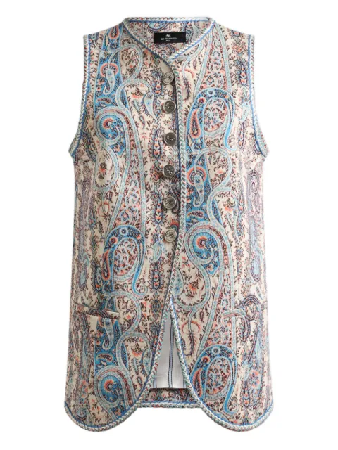 ETRO floral paisley-motif jacquard waistcoat