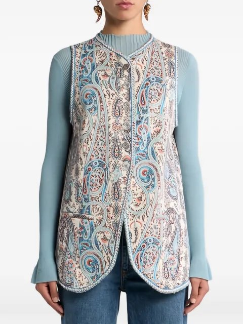 ETRO jacquard waistcoat with floral Paisley motif