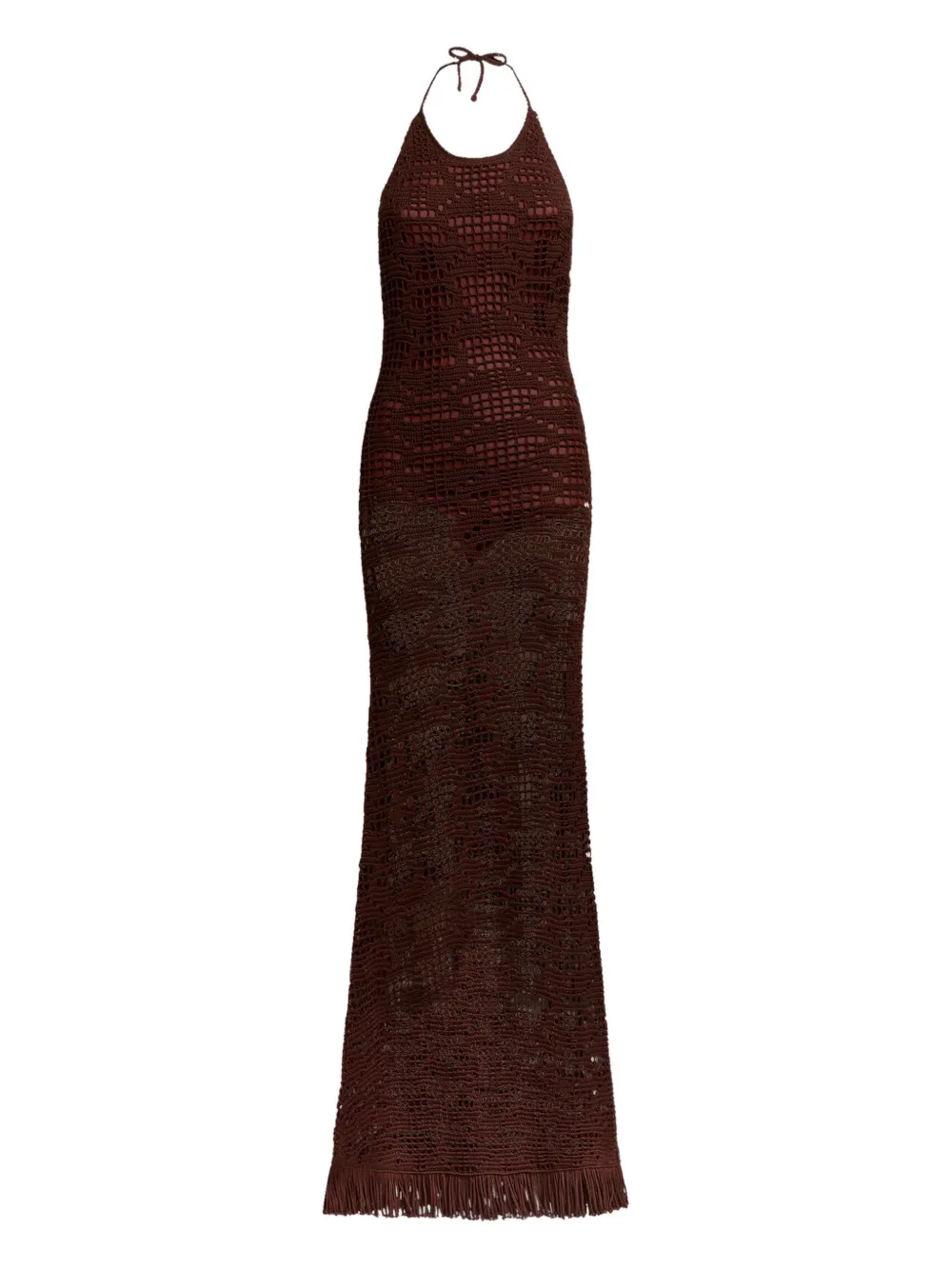 ETRO crochet-effect maxi dress - Marrone