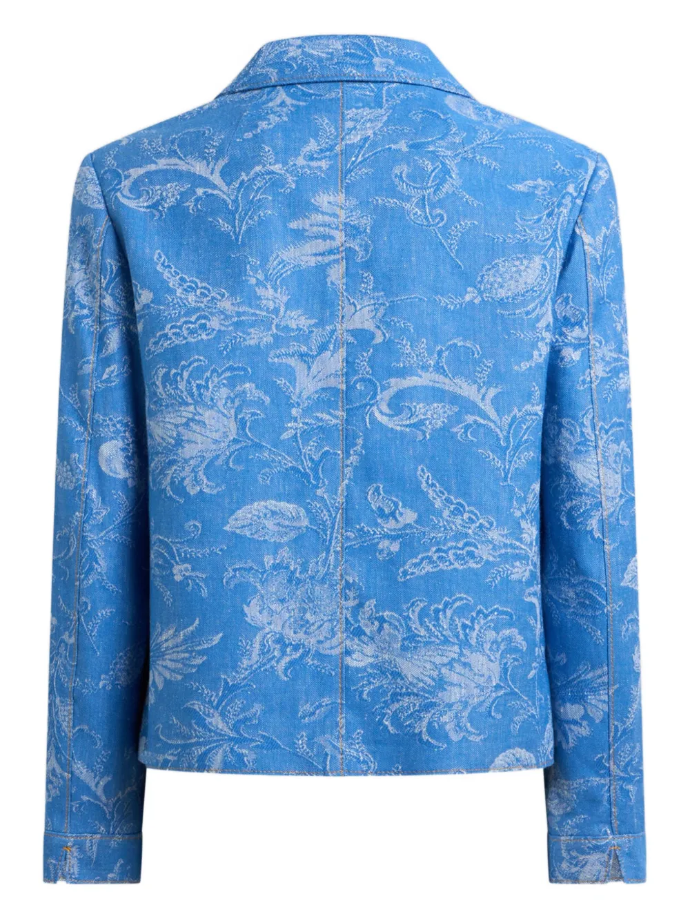 Etro Jacquard Floral-motif Jacket In Blue