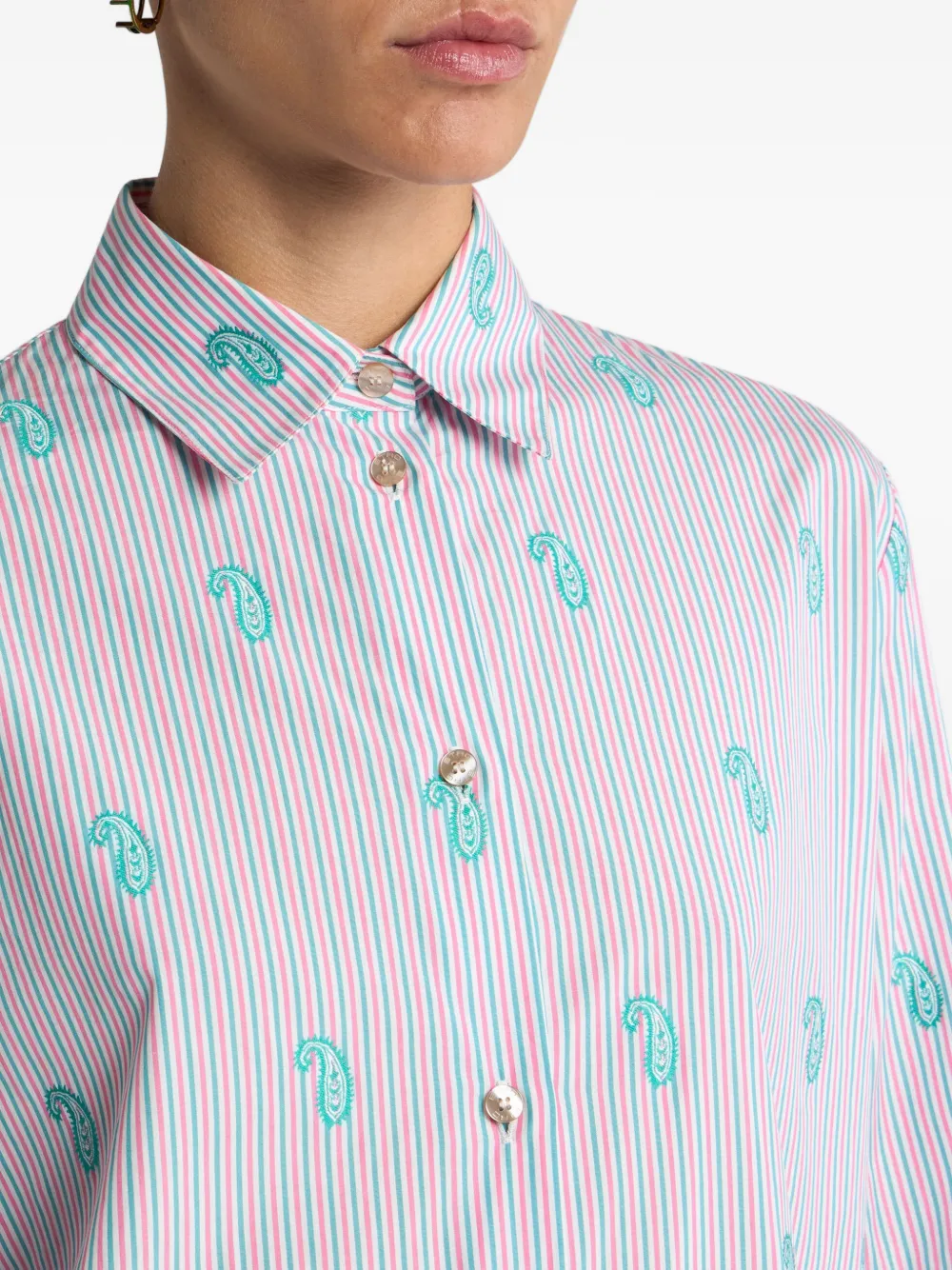 ETRO blouse met borduurwerk Groen