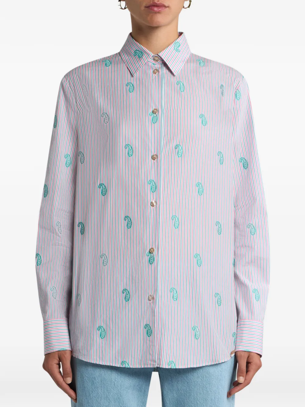 ETRO blouse met borduurwerk Groen
