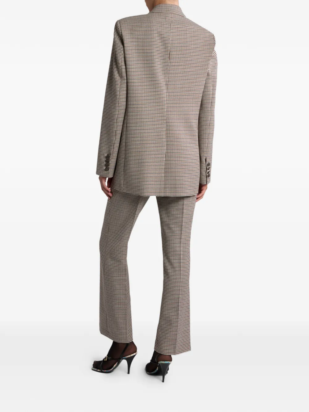 Etro Double-breasted Gingham Blazer In Gray