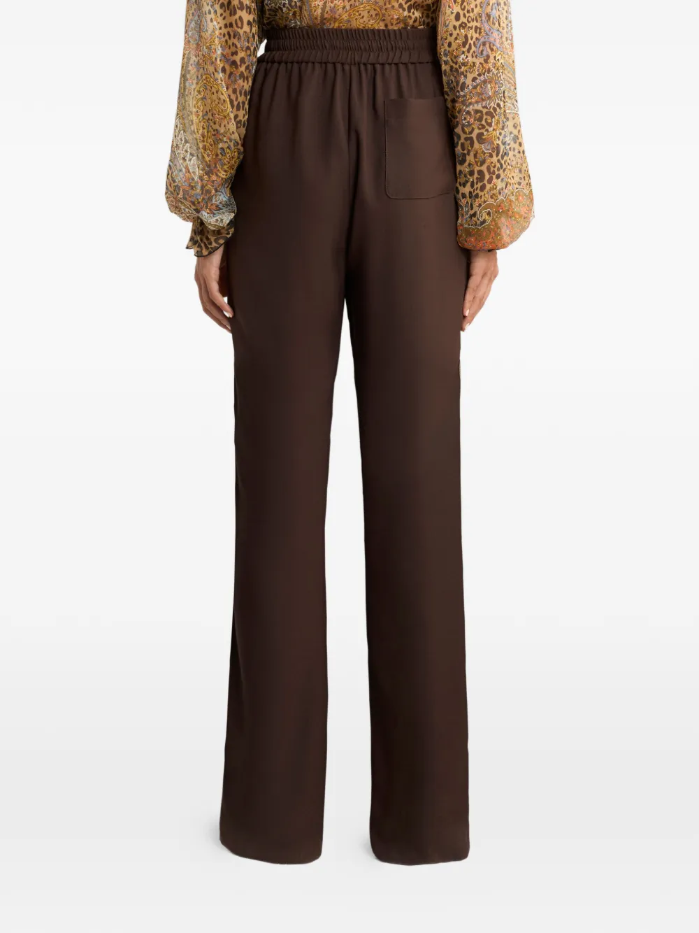 ETRO Broek met wijde pijpen en trekkoord Bruin