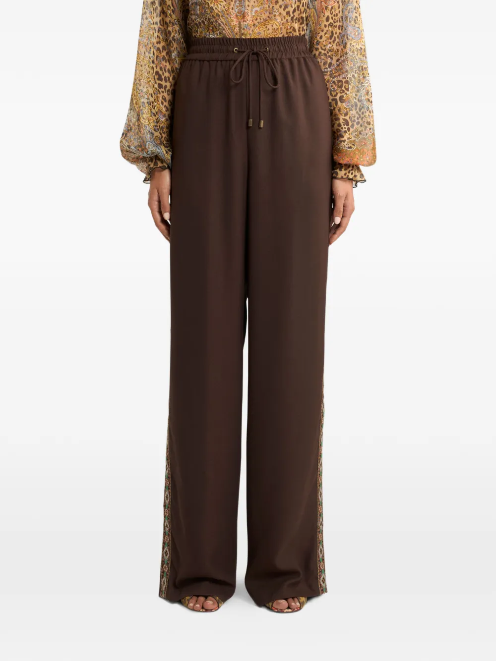  Etro Drawstring Wide-leg Trousers - Brown 