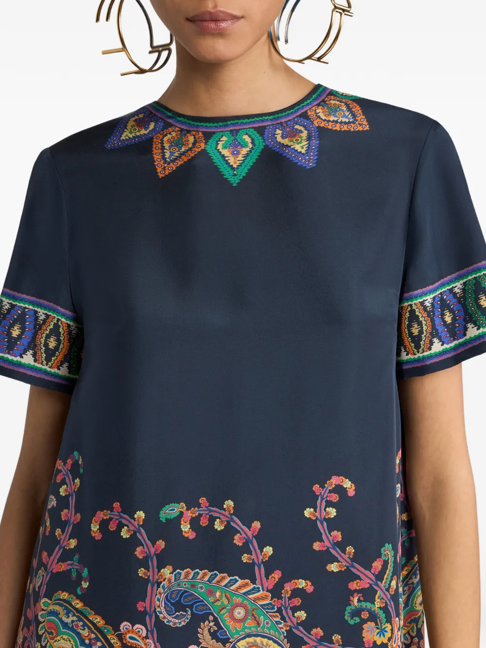 ETRO Tuniek met paisley-print Blauw