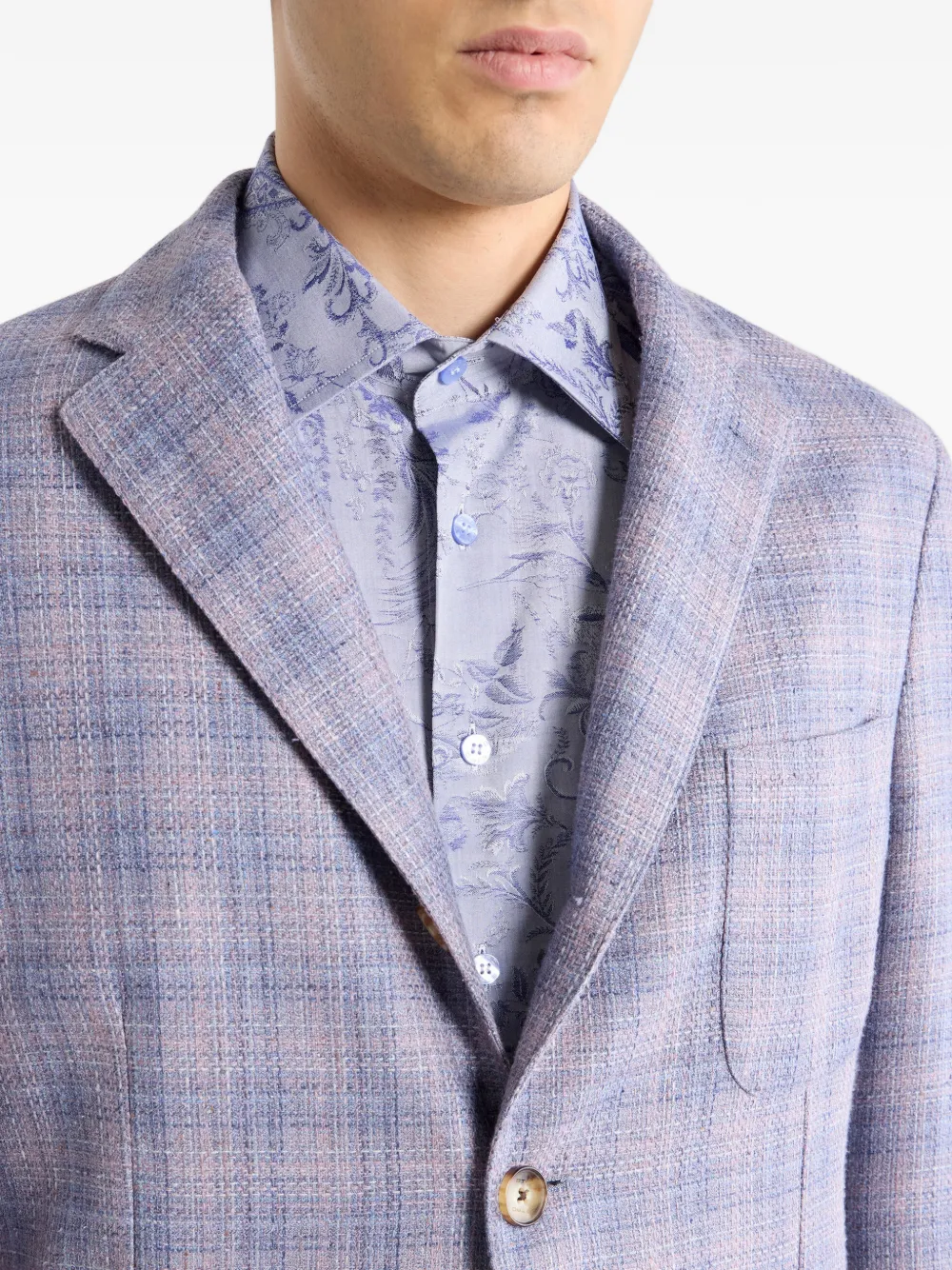 ETRO Geruite blazer Blauw