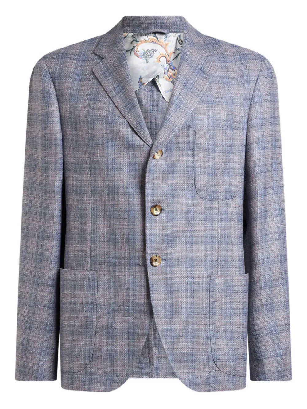 ETRO Blazer monopetto a quadri - Blu